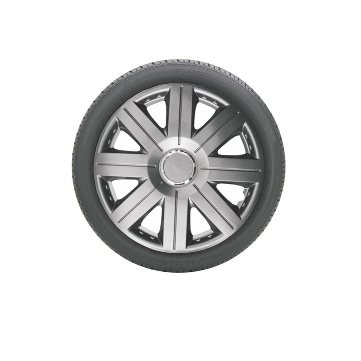 Комплект 4 капачки IDL -16 инча - капачки Graphite Cosmos с хромиран пръстен, материал устойчив на високи скорости