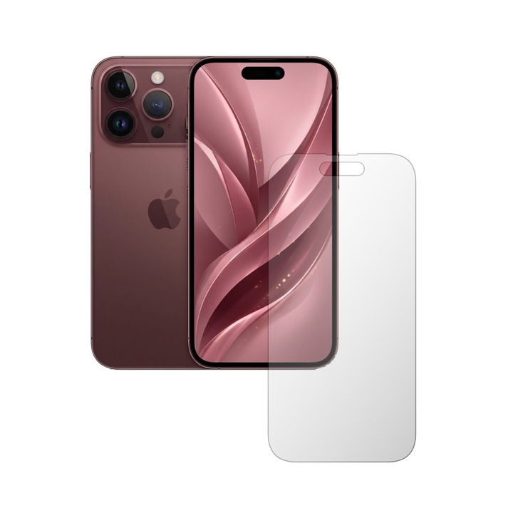 Folie Protectie Ecran Folie24, pentru Apple iPhone 18 Pro, 1X Ultra-Clear cu Acoperire Totala Full-Display, Adeziva, Flexibila cu Auto Regenerare