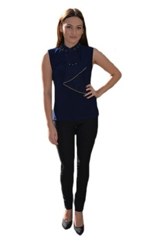 Bluza deosebita de vara cu volan mare, D&J Exclusive, Albastru marin Bluza deosebita de vara cu volan mare, D&J Exclusive, Albastru marin