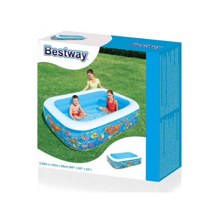 Szögletes családi medence - 229 x 152 x 56 cm