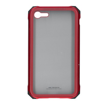 Husa de protectie hibrida tip Bumper, din sticla securizata si rama metalica, WK Design, pentru iPhone 8, rosu Husa de protectie hibrida tip Bumper, din sticla securizata si rama metalica, WK Design, pentru iPhone 8, rosu