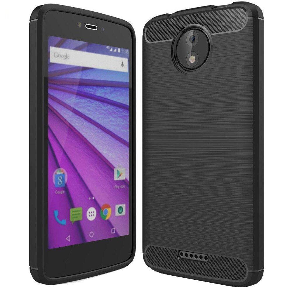 Husa de protectie Carbon pentru Motorola Moto C Plus, Negru