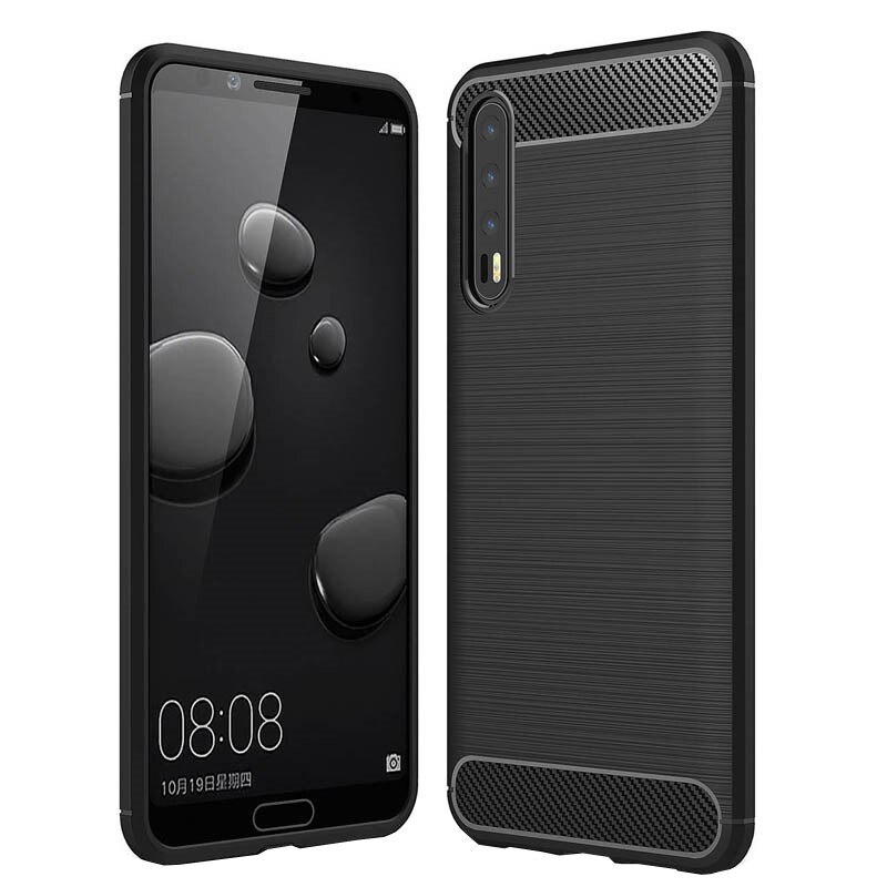 Husa de protectie Carbon pentru Huawei P20, Negru