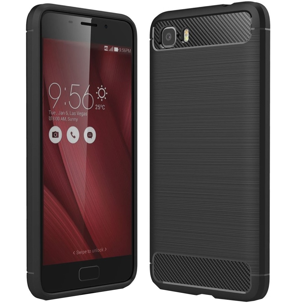 Husa de protectie Carbon pentru Asus ZenFone Pegasus 3S (ZC521TL), Negru