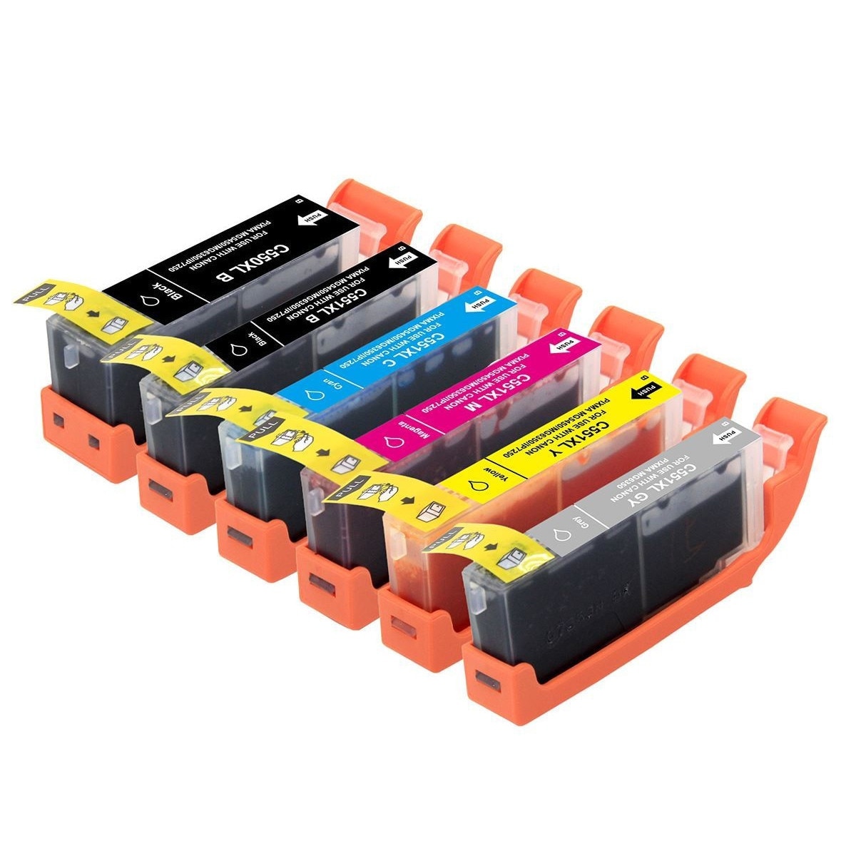 550XL 551XL Set 6 cartuse cerneala compatibile Canon PGI-550XL / CLI-551XL (2BK ,C,M,Y,G)