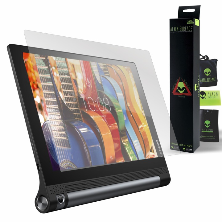 Folie Alien Surface HD, Lenovo Yoga Tab 3 10.1, protectie ecran + Alien Fiber cadou