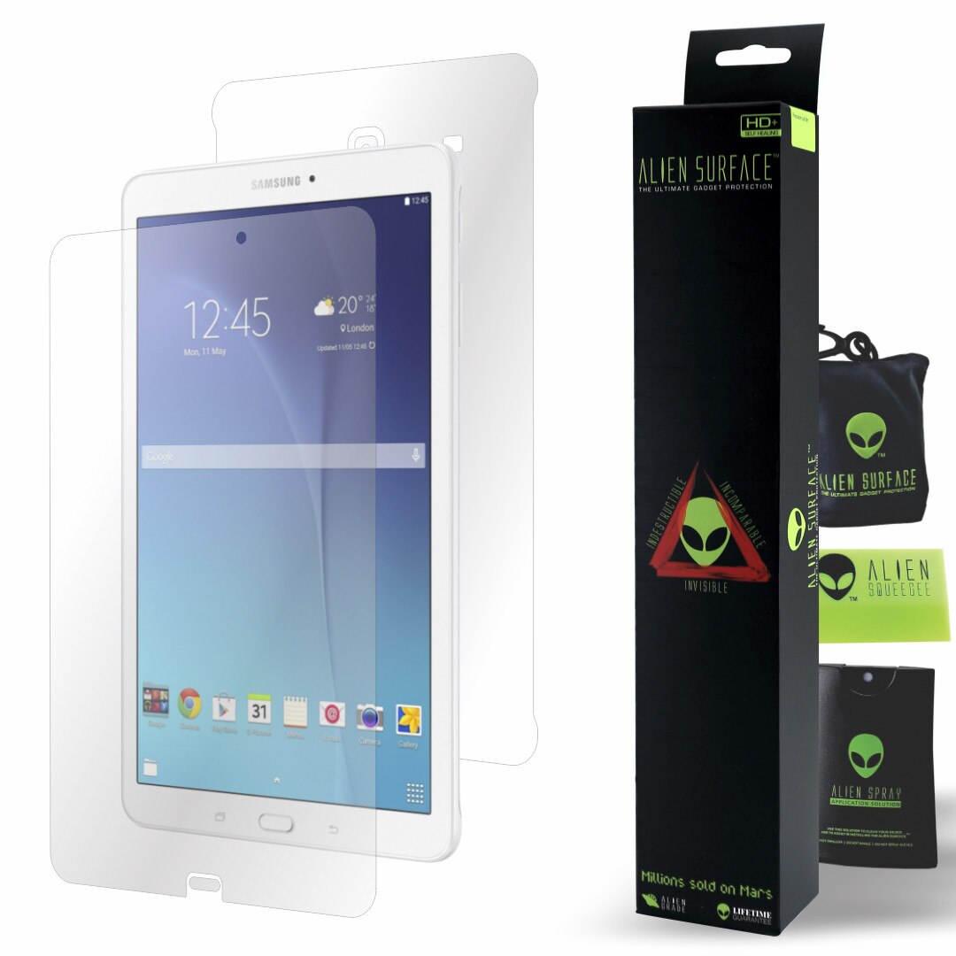 Folie Alien Surface HD, Samsung Galaxy Tab E T561 9.6 inch, protectie ecran, spate + Alien Fiber cadou