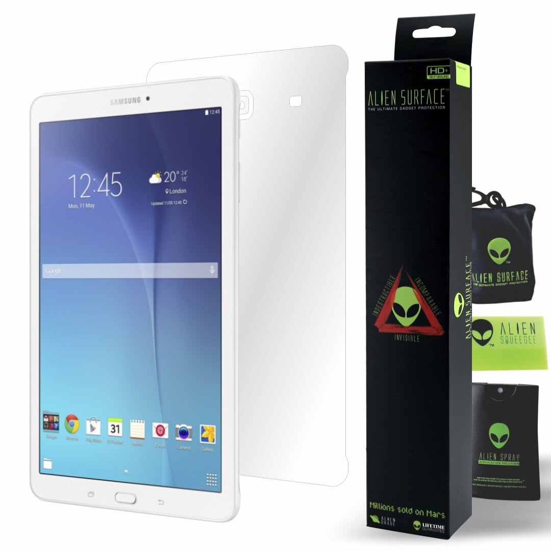 Folie Alien Surface HD, Samsung Galaxy Tab E T561 9.6 inch, protectie spate + Alien Fiber cadou