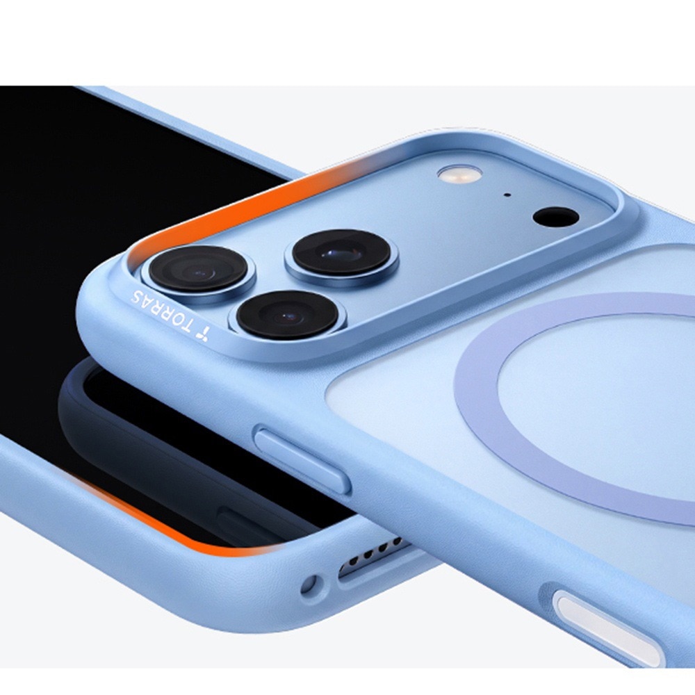 Husa pentru iPhone 18 Pro / iPhone 17 Pro Torras Guardian Magnetic Series, Incarcare wireless, Protectie ridicata, Calitate premium, Albastru