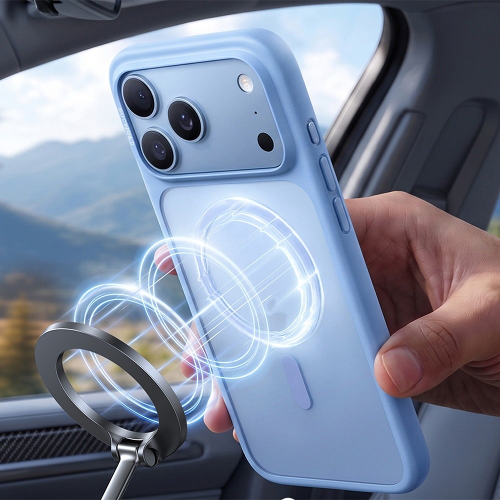 Husa pentru iPhone 18 Pro / iPhone 17 Pro Torras Guardian Magnetic Series, Incarcare wireless, Protectie ridicata, Calitate premium, Albastru