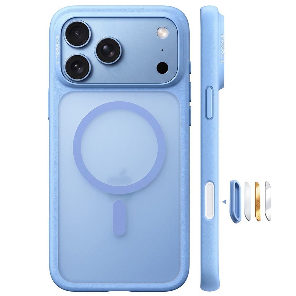 Husa pentru iPhone 18 Pro / iPhone 17 Pro Torras Guardian Magnetic Series, Incarcare wireless, Protectie ridicata, Calitate premium, Albastru