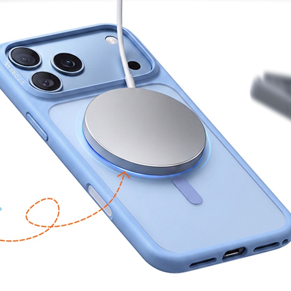 Husa pentru iPhone 18 Pro / iPhone 17 Pro Torras Guardian Magnetic Series, Incarcare wireless, Protectie ridicata, Calitate premium, Albastru