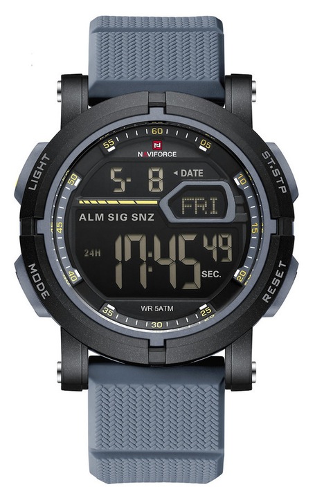 Мъжки часовник Naviforce, кварцов, водоустойчив 5 ATM, пластмасов корпус