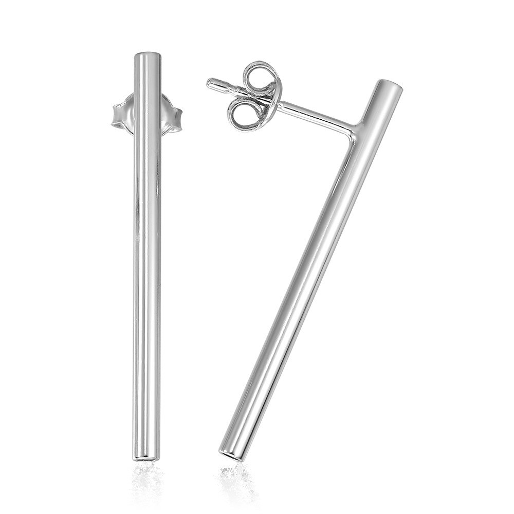 Cercei Argint 925 placat cu rodiu Tube Surub