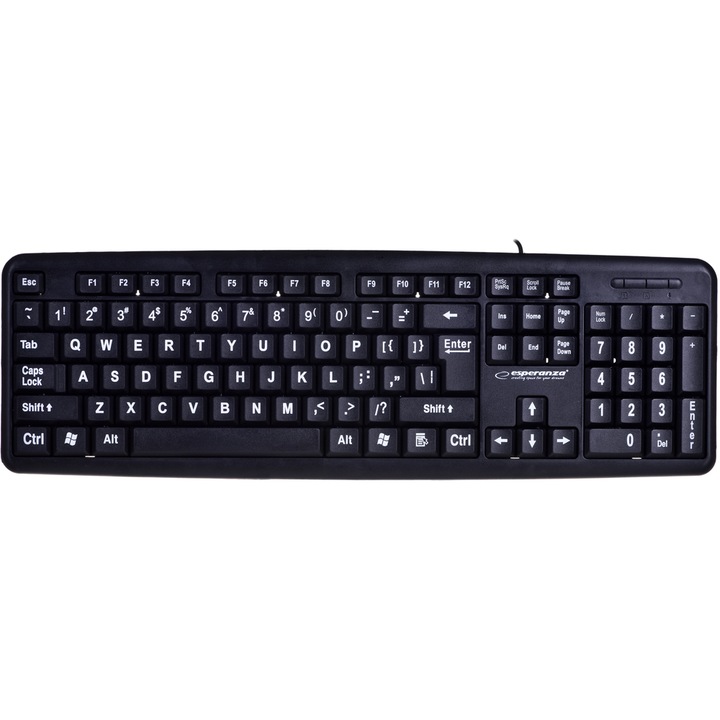 Клавиатура Esperanza EK129, USB, QWERTY, UK, English, черен