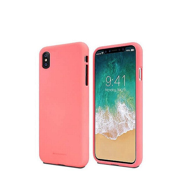 Husa iPhone X XS Mercury Soft Feeling Roz Mata