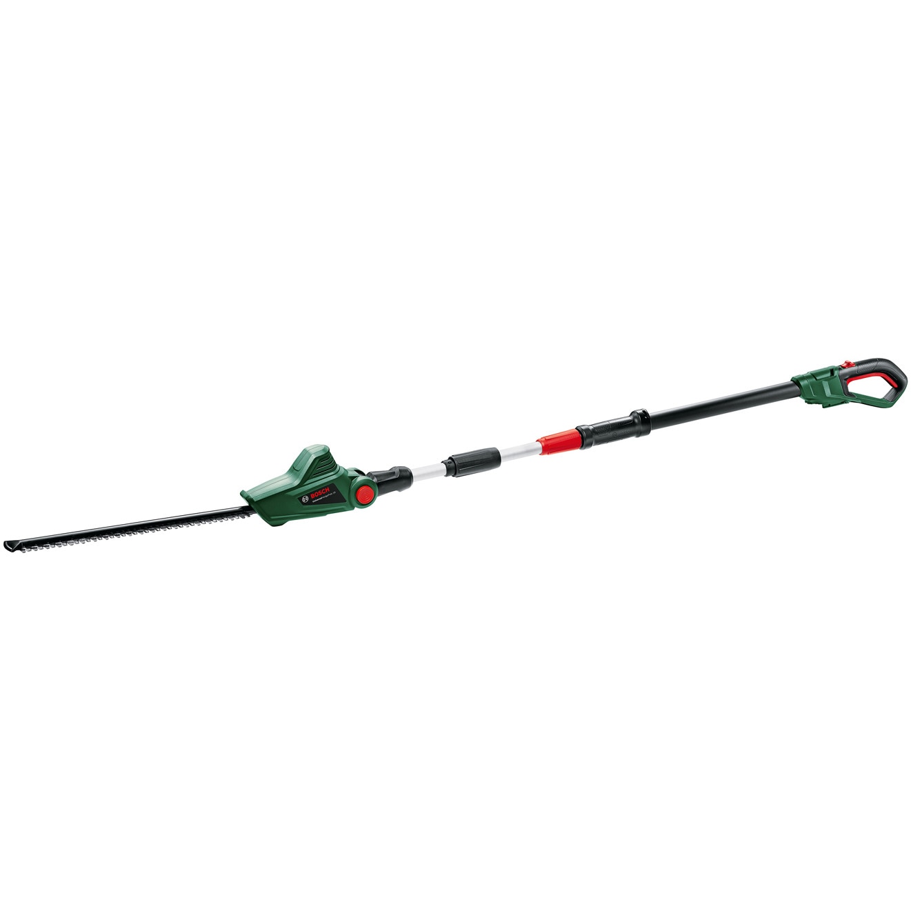 Foarfeca electrica pe acumulator pentru tuns gard viu cu tija telescopica Bosch UniversalHedgePole 18, 18 V, 430 mm lungime lama, 16 mm distanta intre dinti, 210-260 cm reglare ina