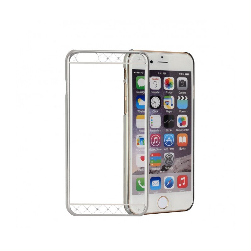 Husa Capac Silicon Astrum MC230 Apple Iphone 6.6S Plus Silver cu Cristale