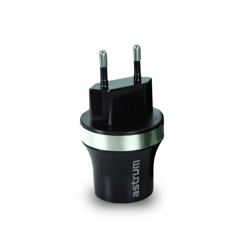 Incarcator Retea Astrum CH220 2xUSB, 2.1A Negru/Argintiu
