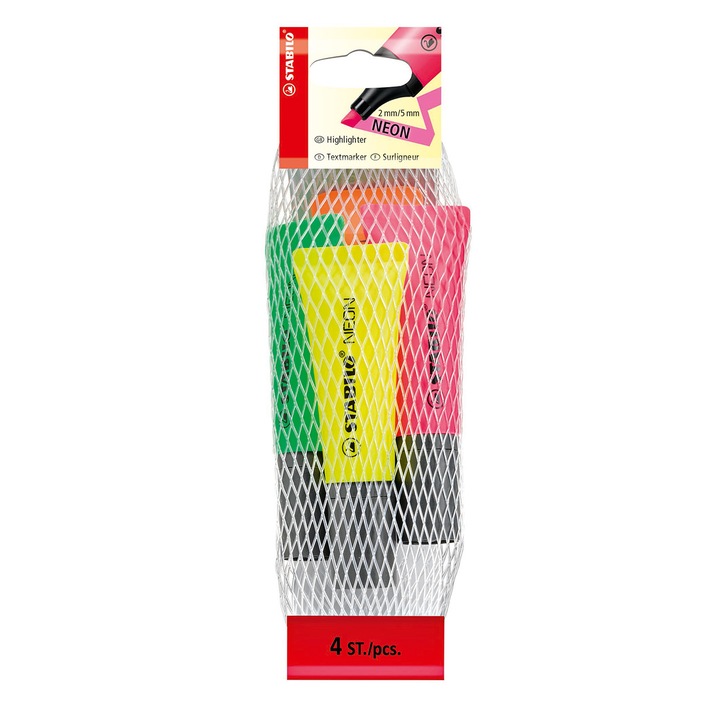 Négy darab Stabilo szövegkiemelő egy csomagban