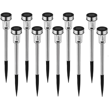 Set 10 buc. Lampa solara de gradina inox Timeless Tools, Tip tarus Set 10 buc. Lampa solara de gradina inox Timeless Tools, Tip tarus