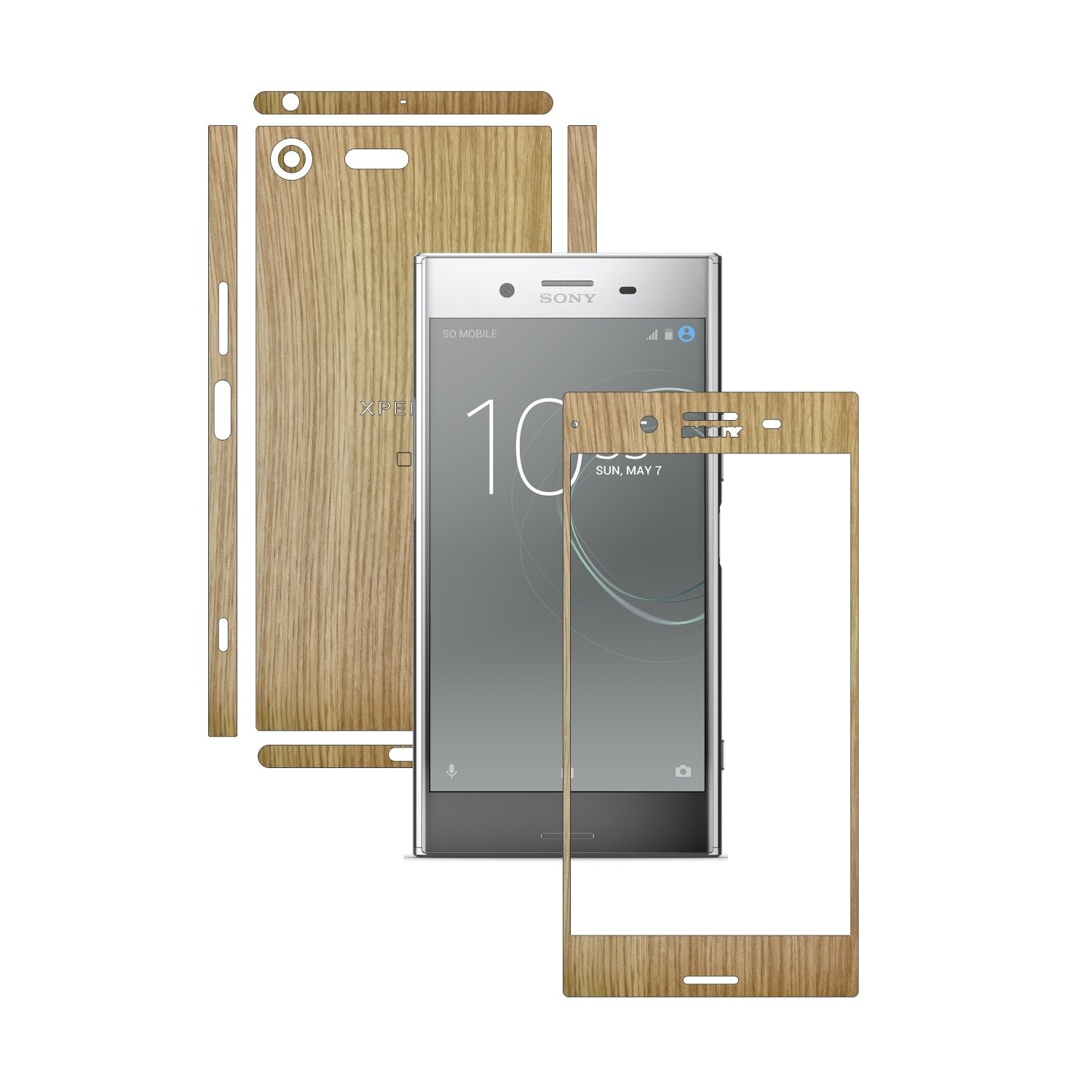 Folie de protectie Carbon Skinz, Husa de tip Skin Adeziv pentru Carcasa, Lemn Stejar dedicata Sony Xperia XZ Premium