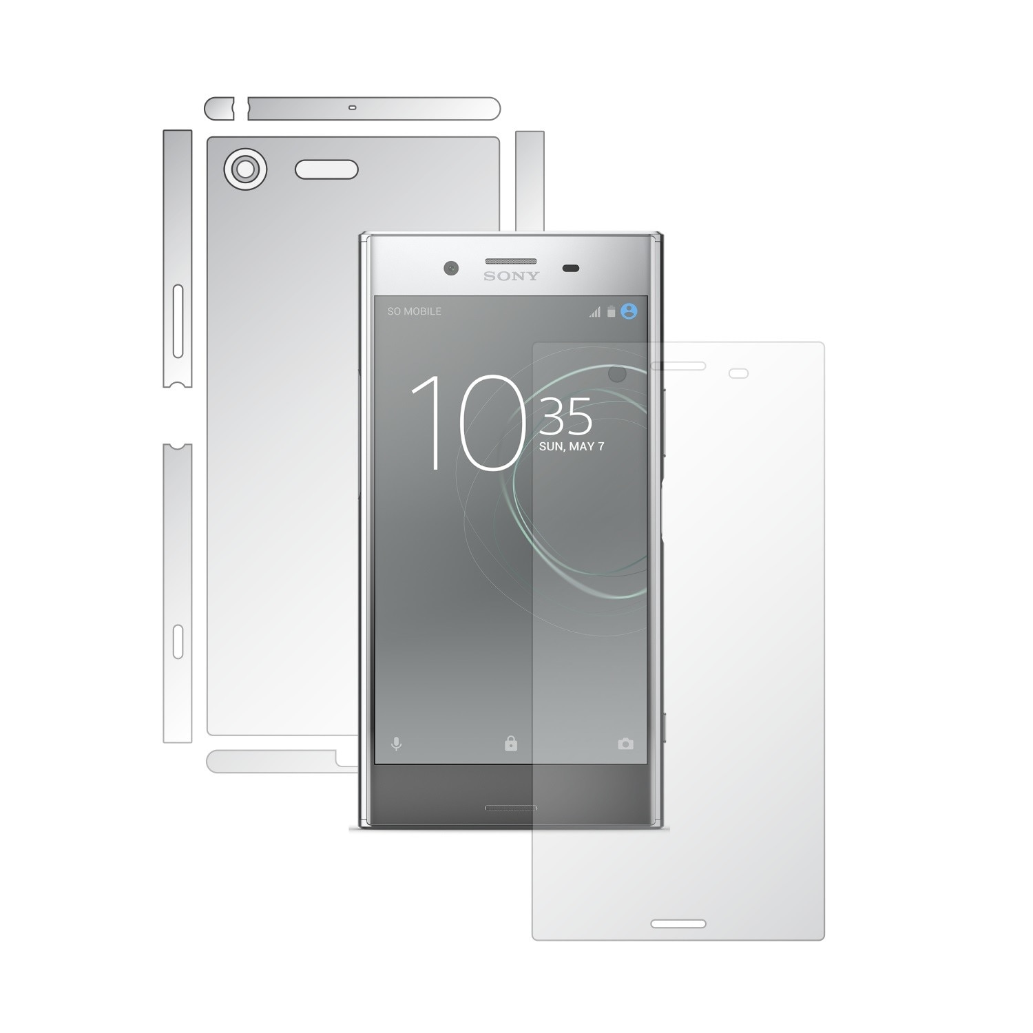 Folie Protectie Full Body Invisible Skinz Ultra-Clear AutoRegeneranta, Husa Transparenta de tip Skin Adeziv pentru Carcasa si Ecran, dedicata Sony Xperia XZ Premium