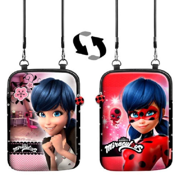 Чанта двулицева за рамо Karactermania LADYBUG, два ципа, 20 x 29 x 1.5 см