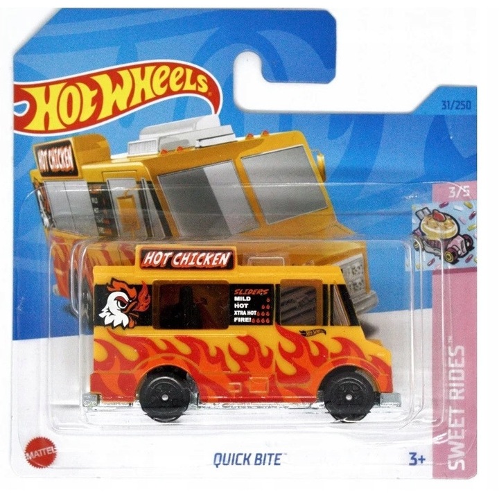 Колекционерска количка Hot Wheels Quick Bite, HW Sweet Rides, метална, 7см, 1:64