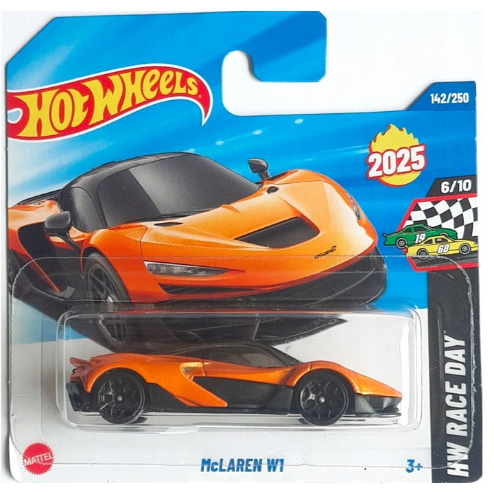 Количка играчка Hot Wheels McLaren W1, Серия Race Day, 1:64, Оранжево/Черно