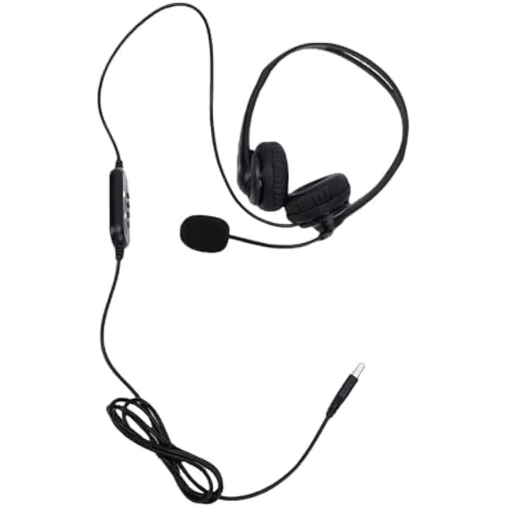 Casti USB с кабел Qcwwy с микрофон с шумопотискане