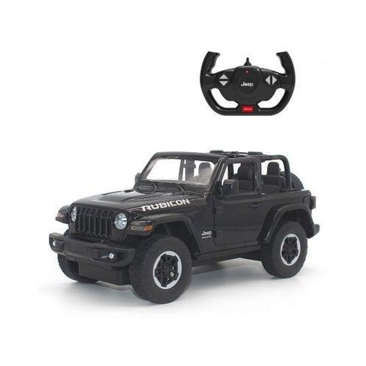 Радиоуправляема кола Rastar Jeep Wrangler JL 1:14, с дистанционно управление, черна, модел 742748