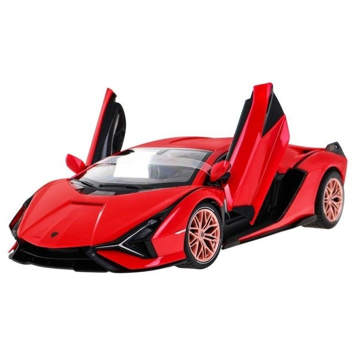 RC кола Rastar Lamborghini Sian 1:14, дистанционно управление, врати тип ножица, червен