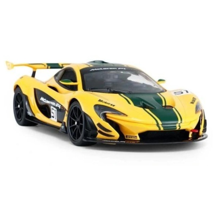 RC кола Rastar McLaren P1 GTR 1:14 (742753), дистанционно управление, жълт/зелен