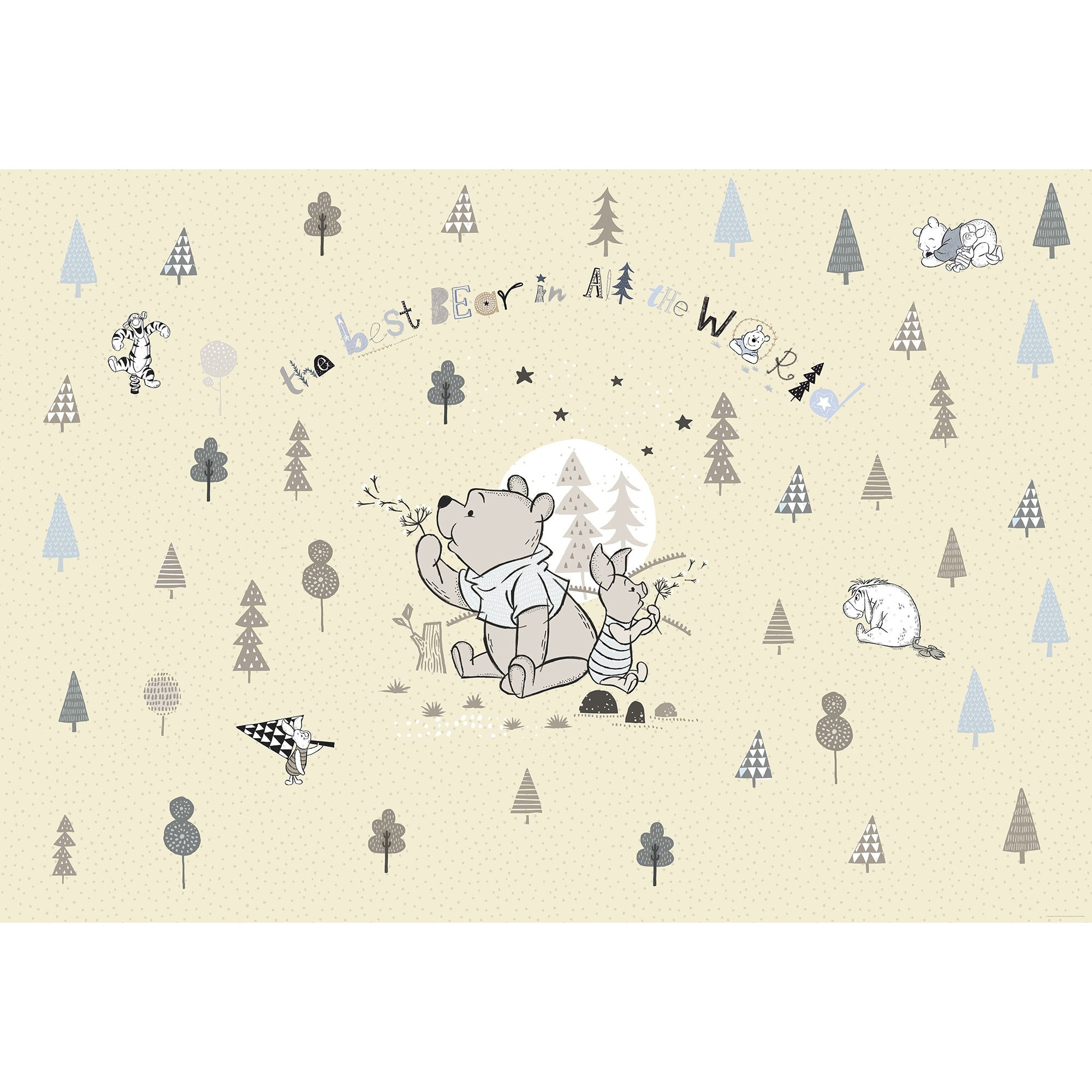 Fototapet copii Winnie Komar 8-4024 Crem/Gri 368 X 254cm ( LxI )