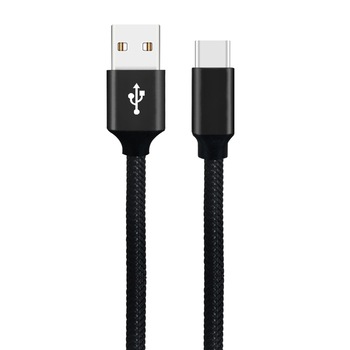 Set 2 X Cablu incarcare telefon, USB tip C, Lungime 2m, ramforsat textil, fast charge 2.1A, Negru, type C, Samsung, MacBook, Google Pixel, Nexus 6P, LG V20 G5, HTC 10 Set 2 X Cablu incarcare telefon, USB tip C, Lungime 2m, ramforsat textil, fast charge 2.1A, Negru, type C, Samsung, MacBook, Google Pixel, Nexus 6P, LG V20 G5, HTC 10