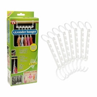 Set 8x Umerase Magic organizatoare haine, economisire 50% spatiu, Wonder hanger, alb