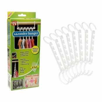 Set 8x Umerase Magic organizatoare haine, economisire 50% spatiu, Wonder hanger, alb Set 8x Umerase Magic organizatoare haine, economisire 50% spatiu, Wonder hanger, alb