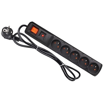 Prelungitor cu protectie la supratensiune Acar F5, 1,5 m, Negru Prelungitor cu protectie la supratensiune Acar F5, 1,5 m, Negru