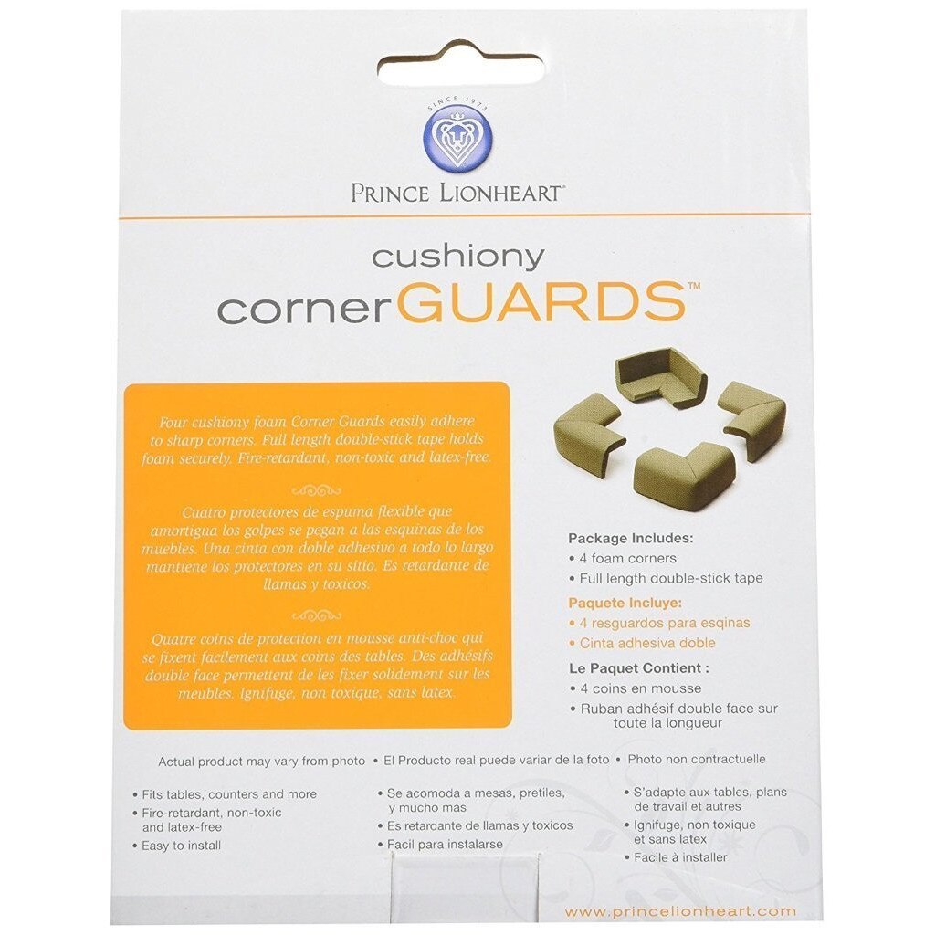 Set Protectii din Spuma Moale pentru colturi Prince Lionheart Maro