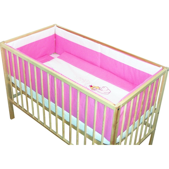 Baba ágynemű 5 db-os hímzett rózsaszín hercegnővel