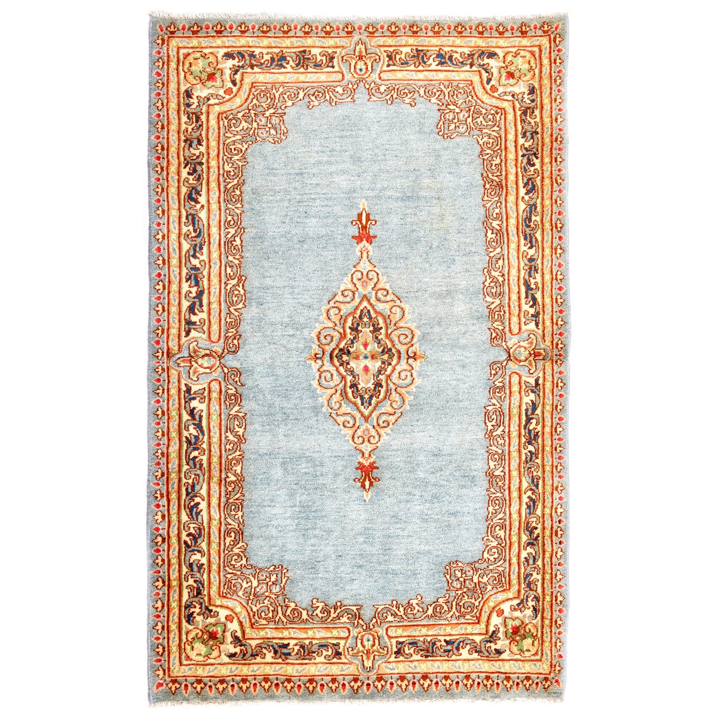 Covor Persan Kerman ,Lana,Bleu,155X93,cod 3075