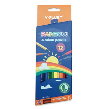 Creioane colorate, Y-PLUS, Rainbow 12 culori Creioane colorate, Y-PLUS, Rainbow 12 culori