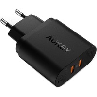Incarcator de perete Aukey PA-T16, 2 sloturi USB Quick Charge 3.0, negru
