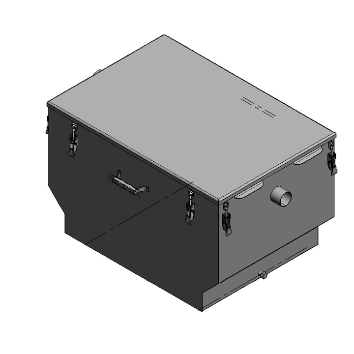 Separator grasimi INOX PARK Patrat D.50, 0.5 l/s garnitura si sistem inchidere CE (SGI05)