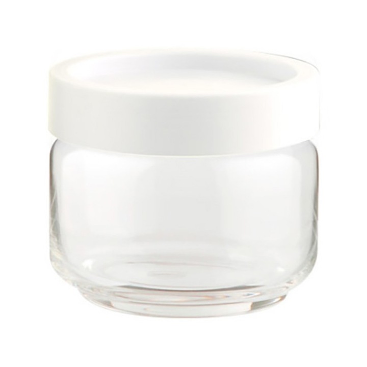 Borcan din sticla, Ocean, 2511G9701, Capac din plastic, 325 ml, Alb