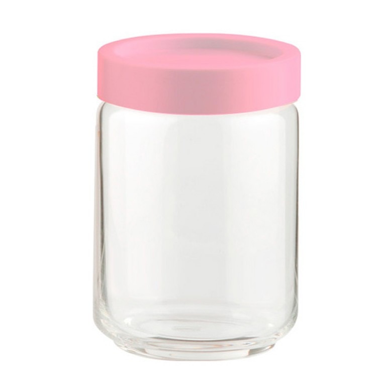 Borcan din sticla, Ocean, 2523G9903, Capac din plastic, 650 ml, Roz