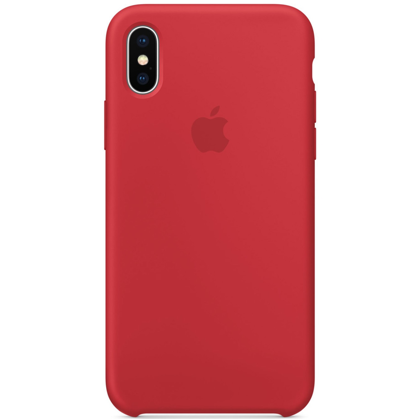Husa protectie spate Bibilel cu logo Apple pentru iPhone X, silicon, rosu, BBL138