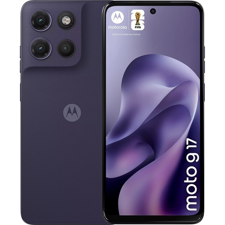 Telefon mobil Motorola Moto G17, 256 GB, 8 GB RAM, Dual SIM, 4G, Evening Blue