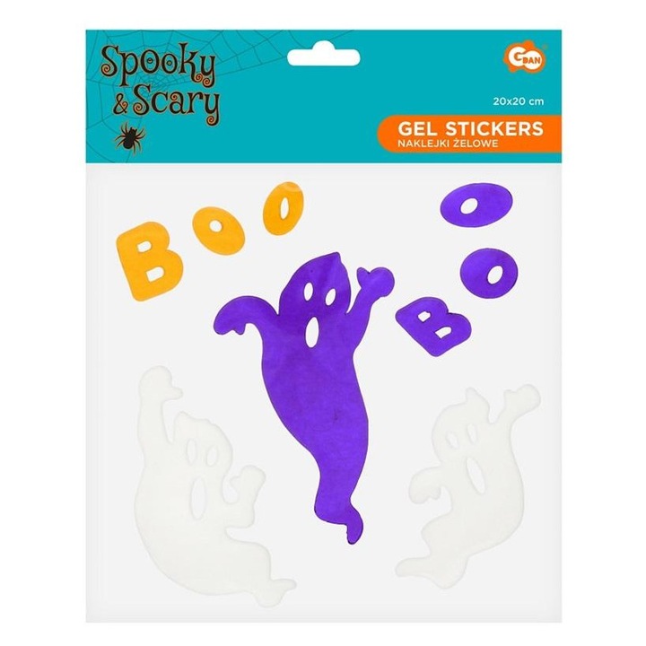 Гелови стикери Godan, Duszki BOO Halloween, многоцветни, 20 x 20 см, 1 лист